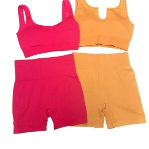 Vibrant Pink and Orange Activewear Sets